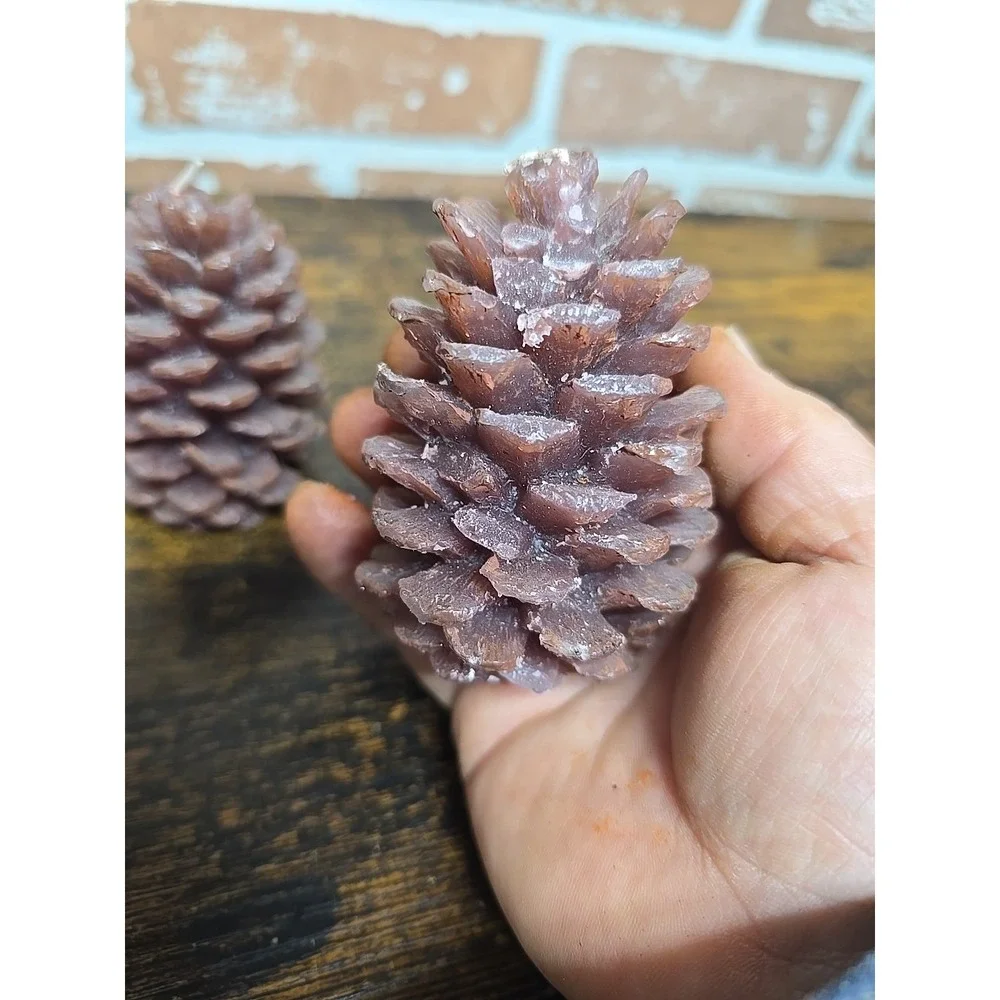Pine Cone Shaped Bee Wax Candles, Set Of‎ 3 Christmas Gift, Home Decor